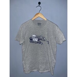 Yeti Mens Built For The Wild Grizzly Bear Graphic T-Shirt Heather Gray Medium‎